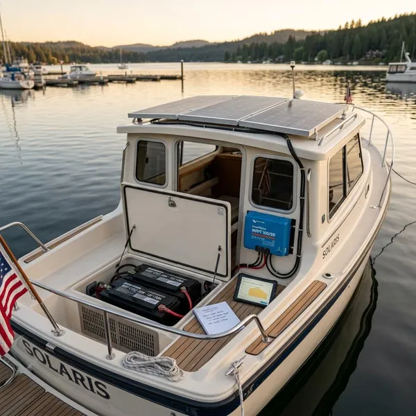 Welke accu kun je met een zonnepaneel op een boot laden