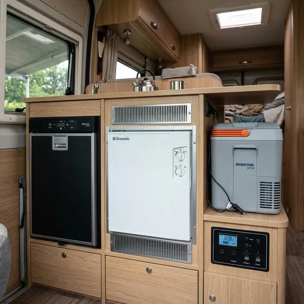 camper koelkast op huishoudaccu