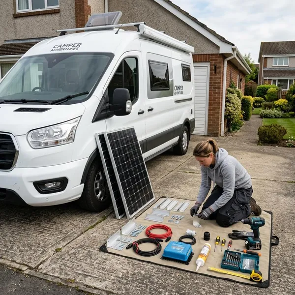 Waar je een zonnepaneel op je camper het best plaatst