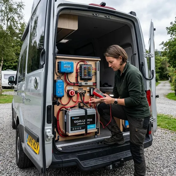 Huishoudaccu camper laadt niet op
