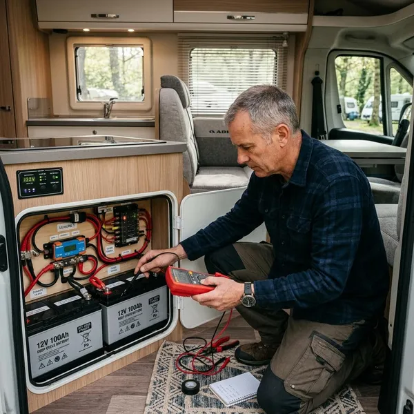 huishoudaccu camper testen