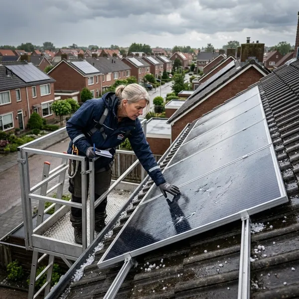 Hoe je zonnepanelen na hagel veilig controleert