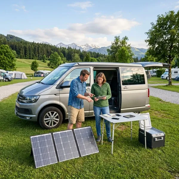 Wanneer een zonnepaneel op de camping handig is