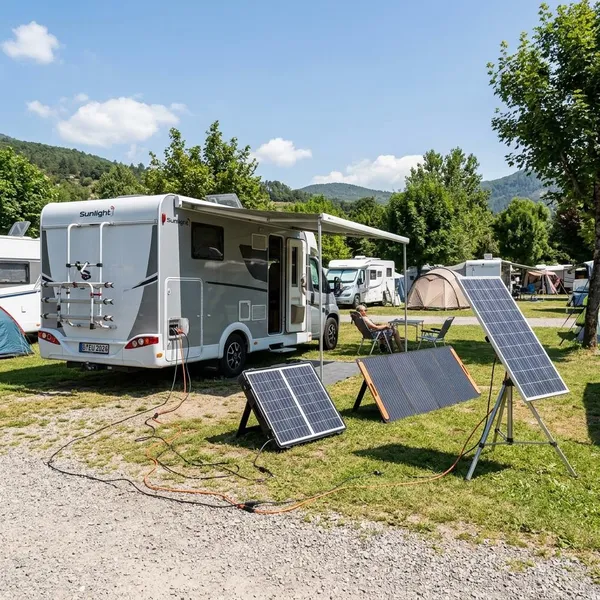 Welke onderdelen heb je nodig bij een zonnepaneel met stekker camper?